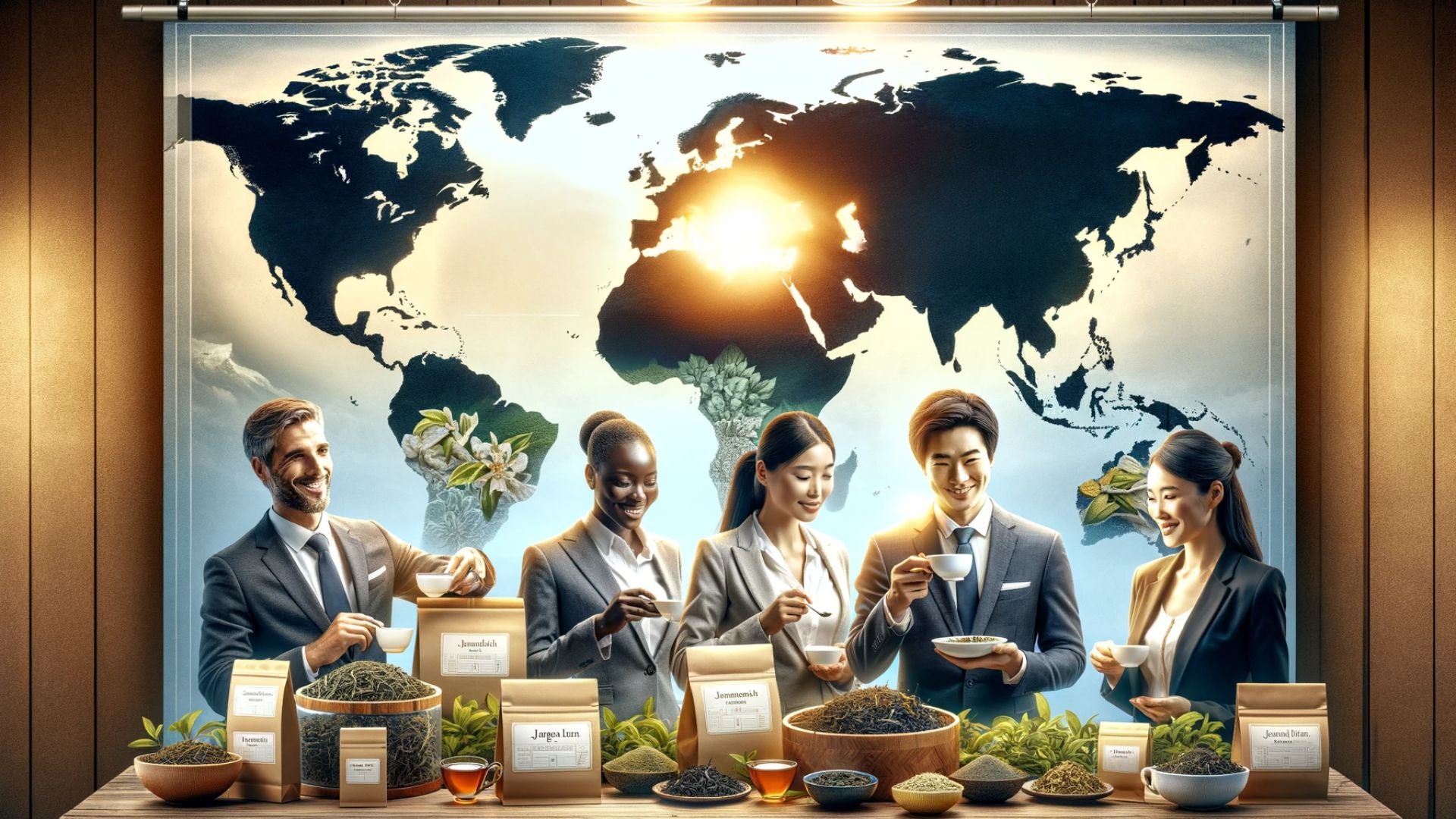 Global tea sourcing service with Japanese tea products and diverse bilingual staff