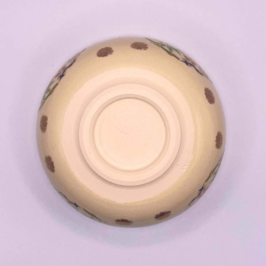 Product image for our Japanese chawan matcha bowl, crafted in Japan and inspired by famous Japanese potter Ninsei  (base view)