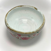 Product image of our hand painted, Japanese crafted Sakura Matcha Tea Bowl (top view)