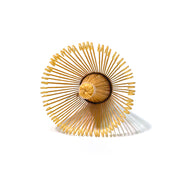 Top view of 100 prong bamboo matcha whisk chasen used for preparing frothy matcha tea