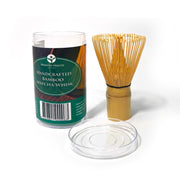100 prong bamboo matcha whisk chasen with Premium Health Japan packaging for matcha preparation