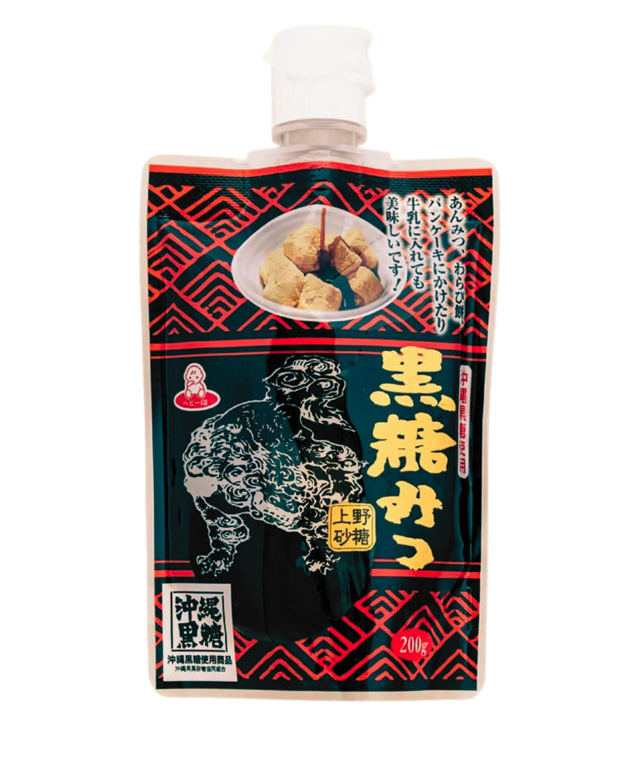 Okinawa Brown Sugar Syrup (Kokuto Mitsu) 200g pouch, authentic Japanese black sugar syrup made from Okinawan kokuto sugar.