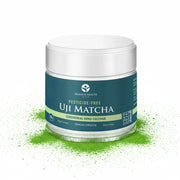 30g Premium Health Japan Uji Matcha Gokō cultivar tin with vibrant green matcha powder, single-origin and pesticide-free from Wazuka, Kyoto.